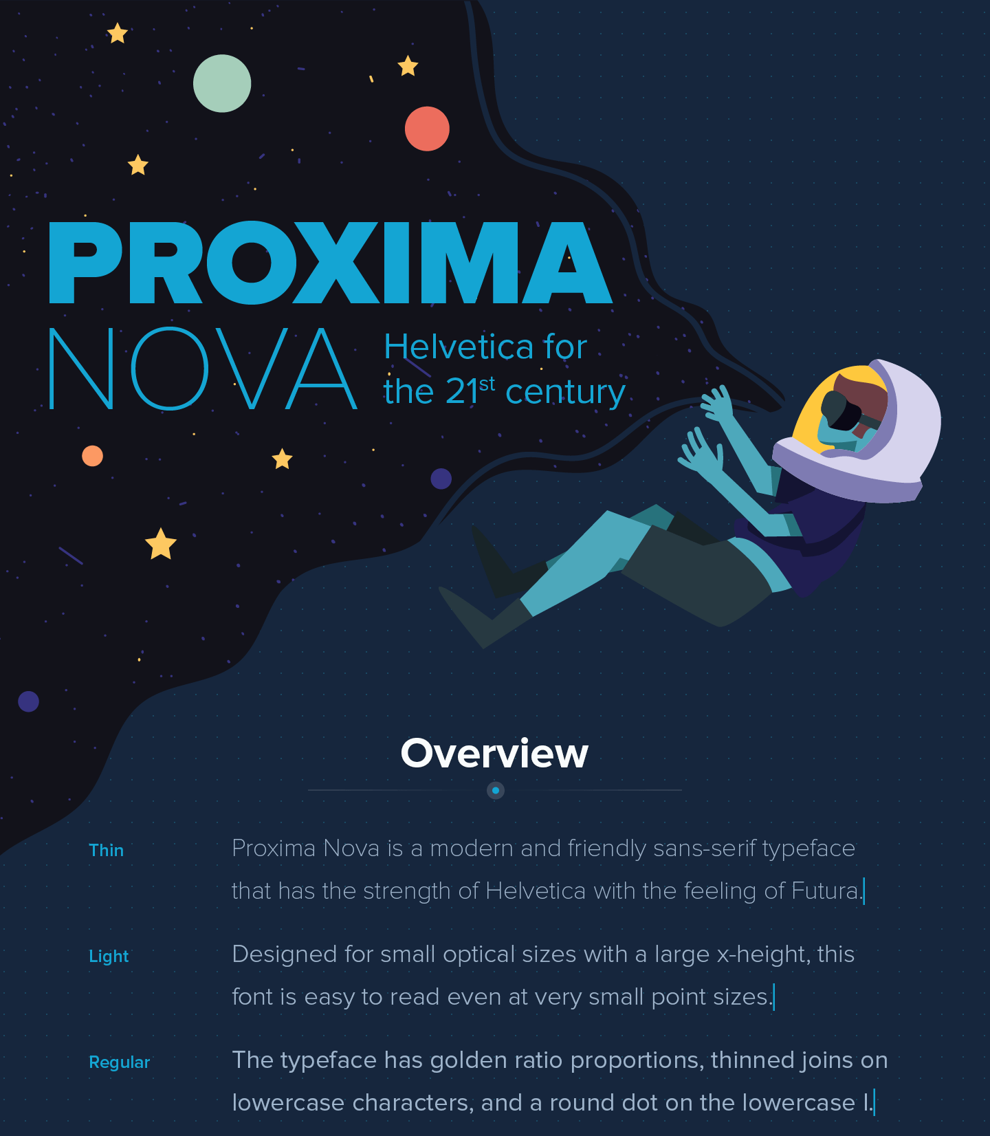 Proxima Nova type spec landing page